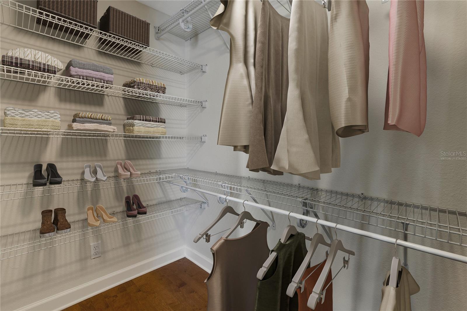 Virtually staged walk-in closet