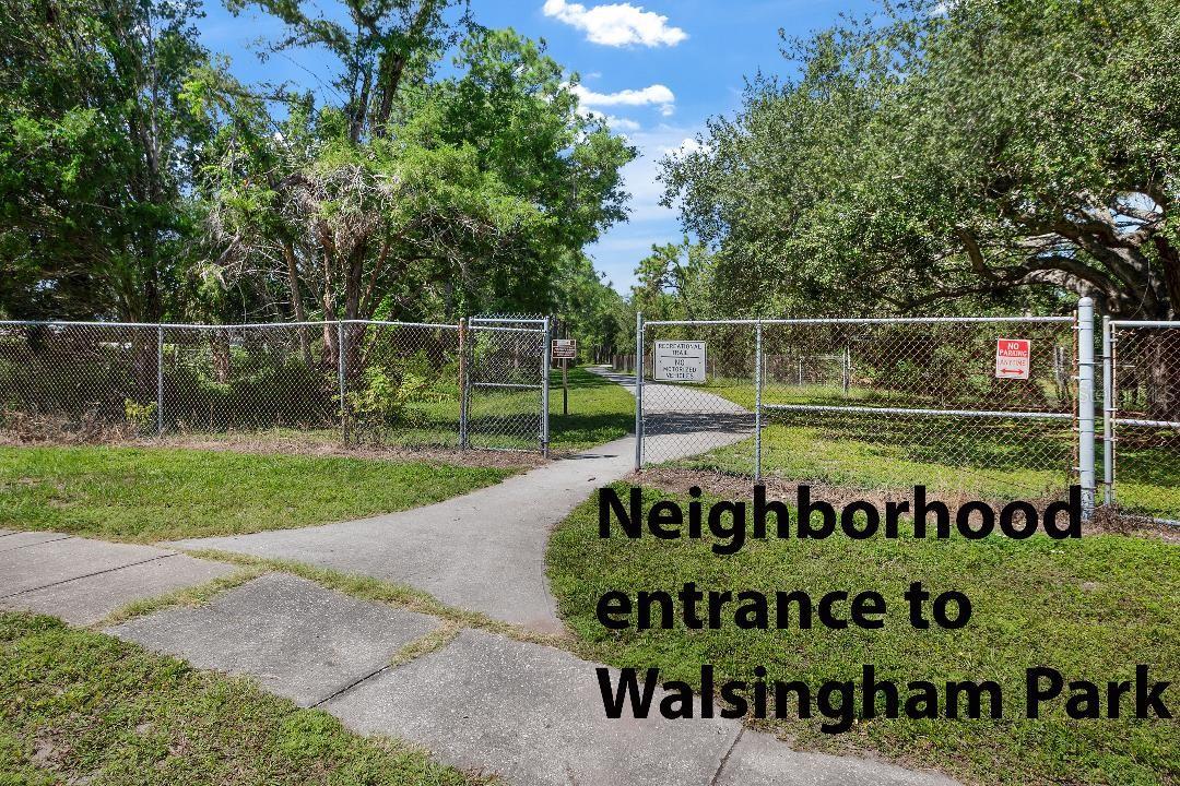 Neighborhood entrance to Walsingham Park