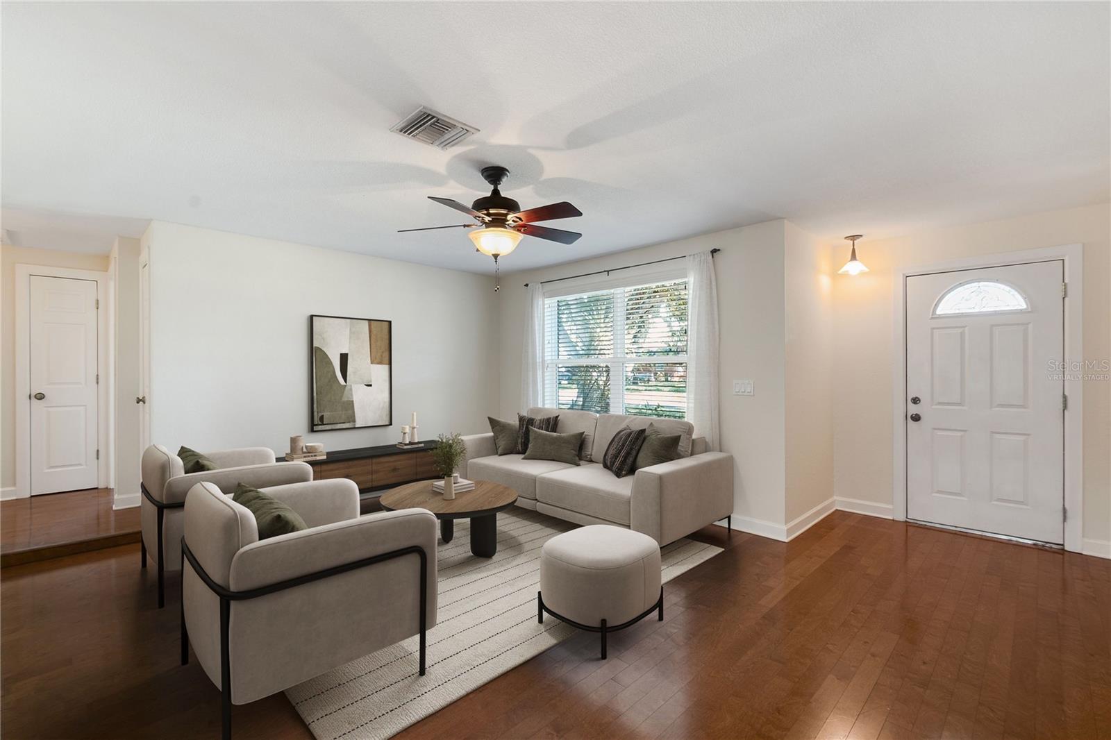 Virtually staged living room