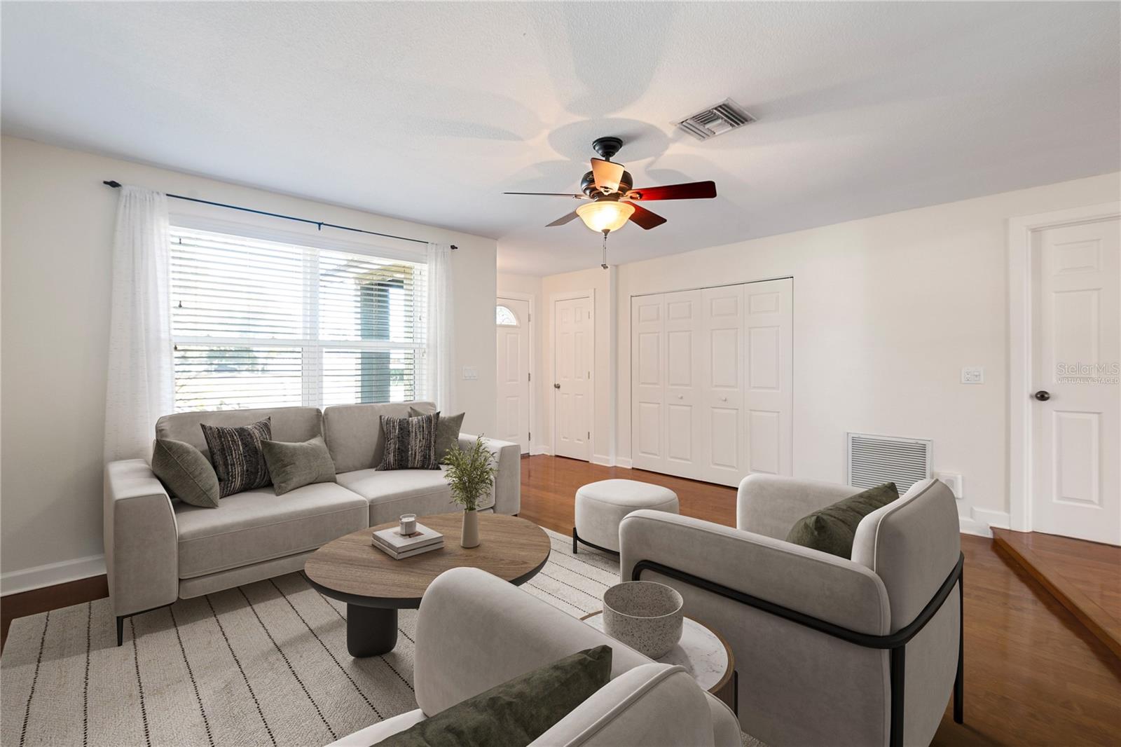 Virtually staged living room