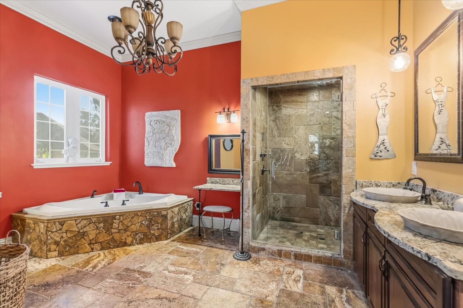 Shower has Bench & Rain drop shower head