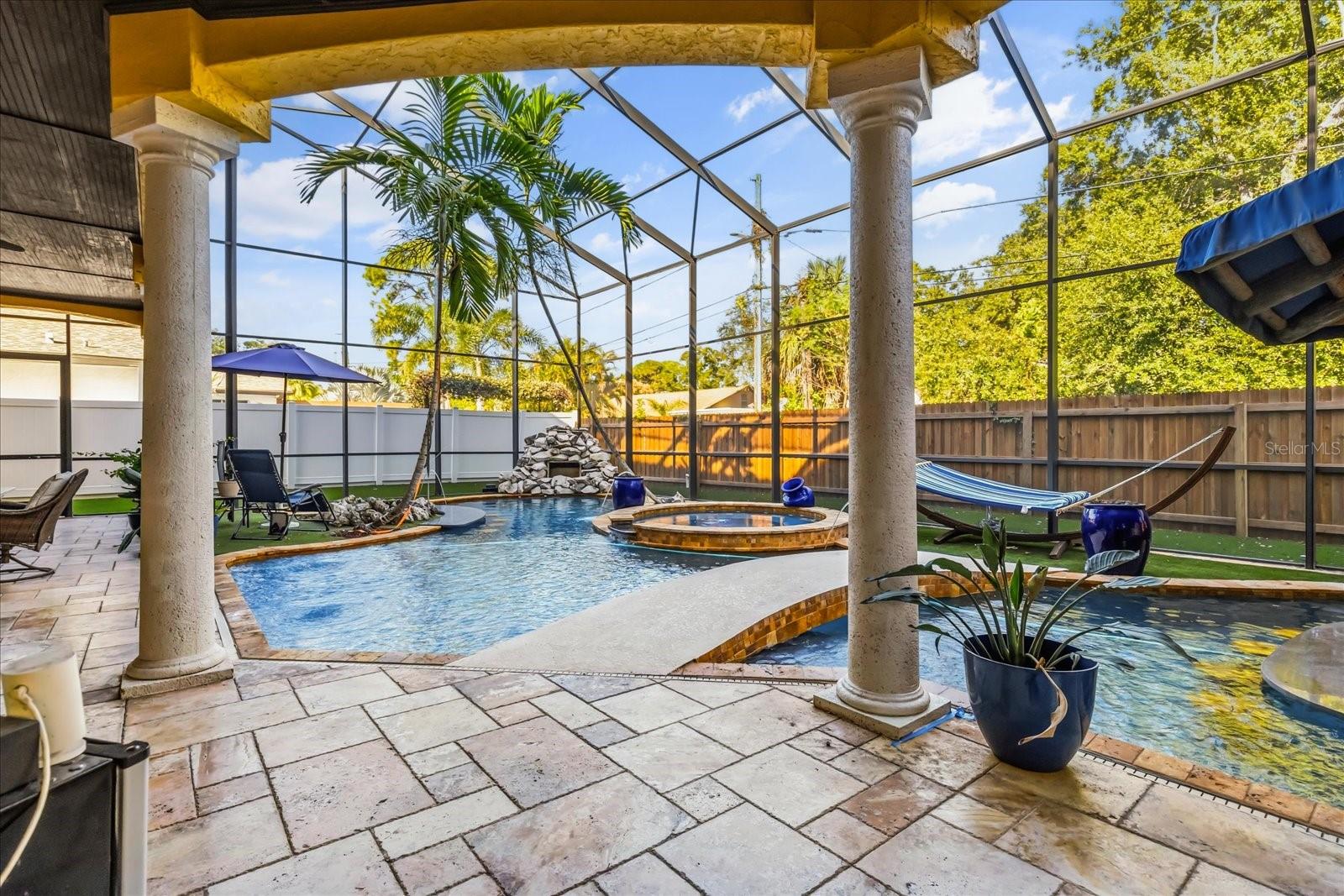 Waterfalls, Fountains, Firepits, Spa, and more!