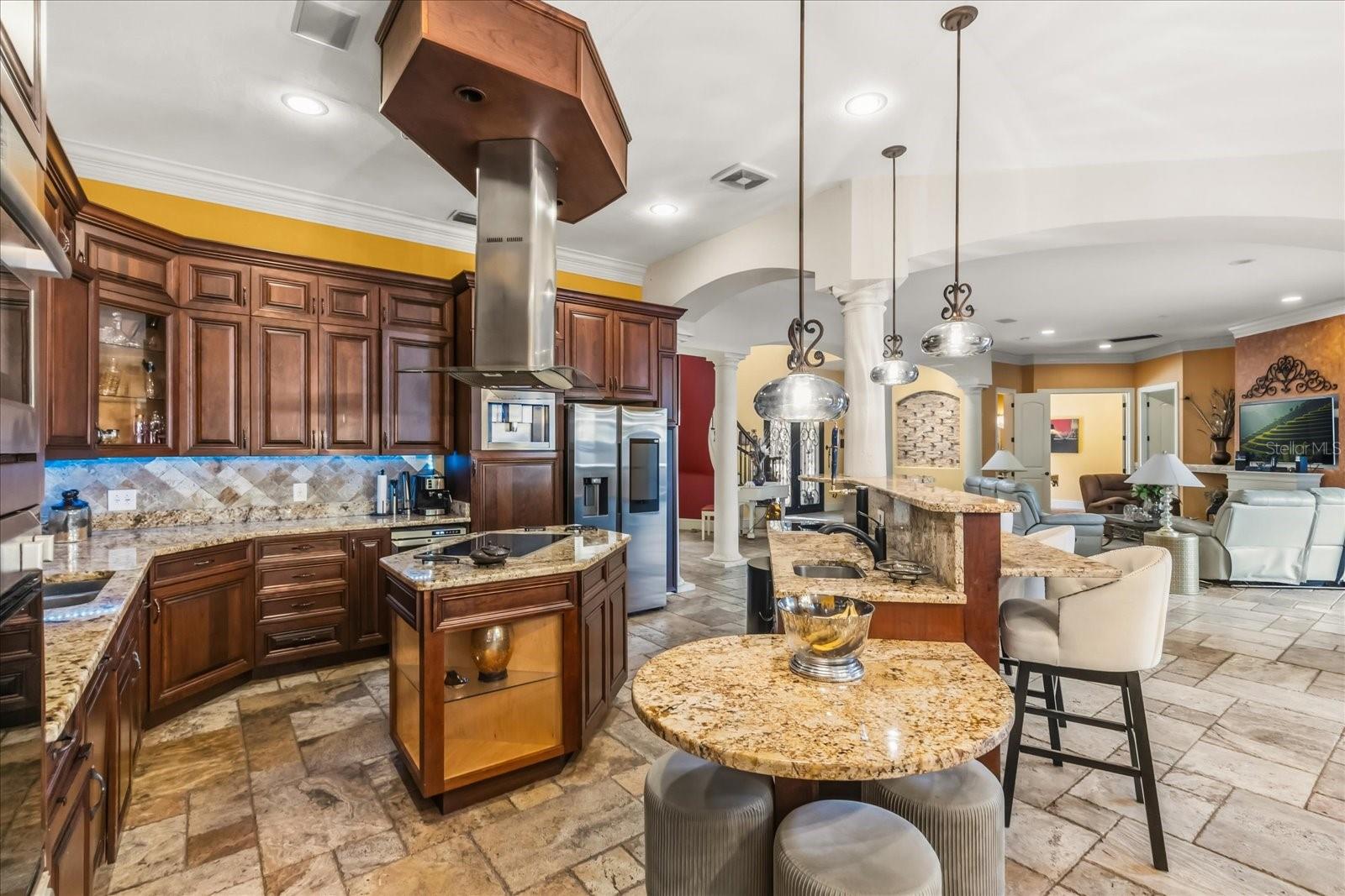 Bar Island to the left complete with Wok & Keg Draft Beer Faucet