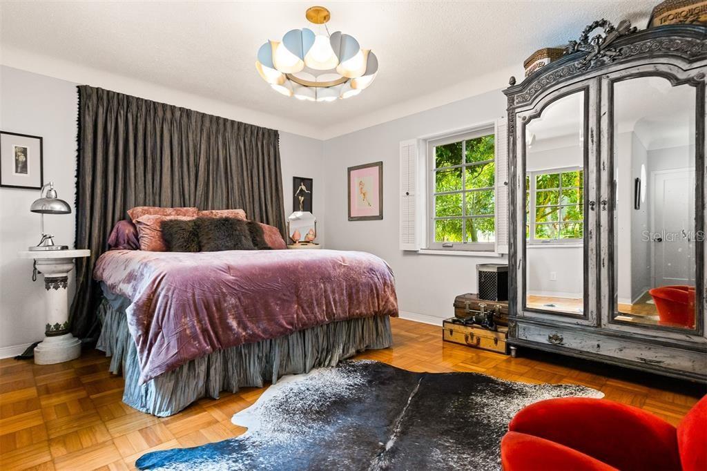 Primary  Bedroom with Original Parquet Flooring