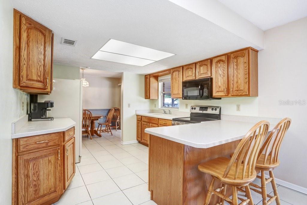 Kitchen with solid wood cabinets