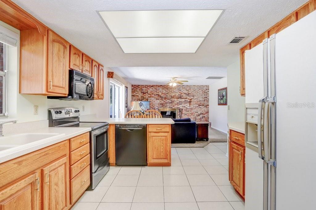 Kitchen connected to Family Room