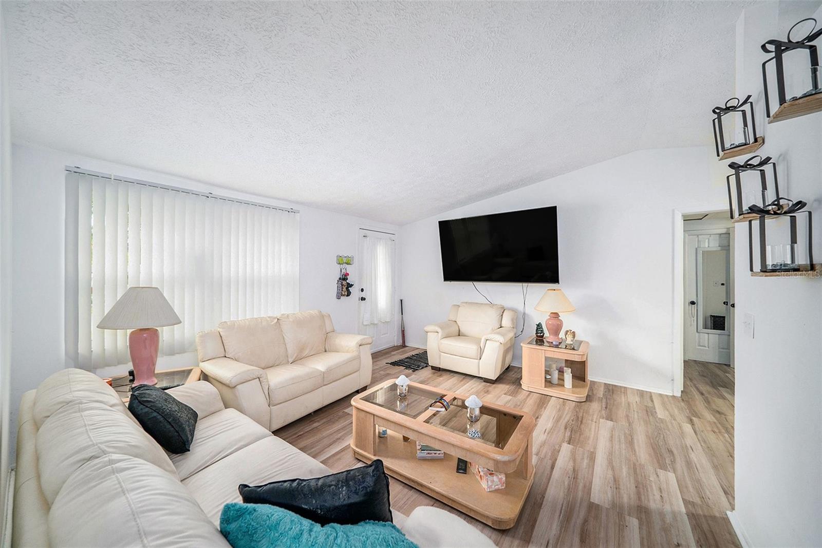 Living room facing the front door