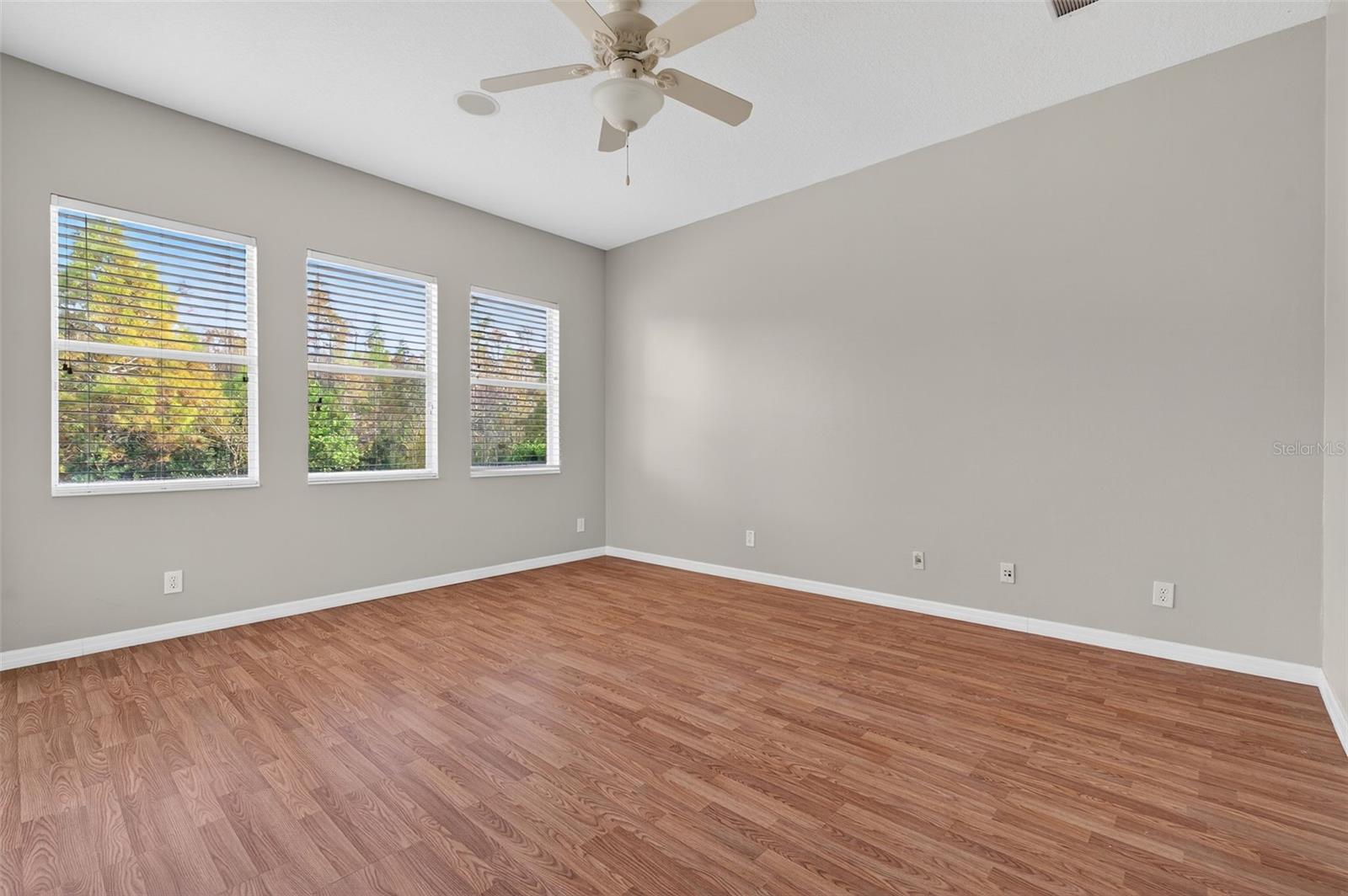 Downstairs bedroom with conservation view