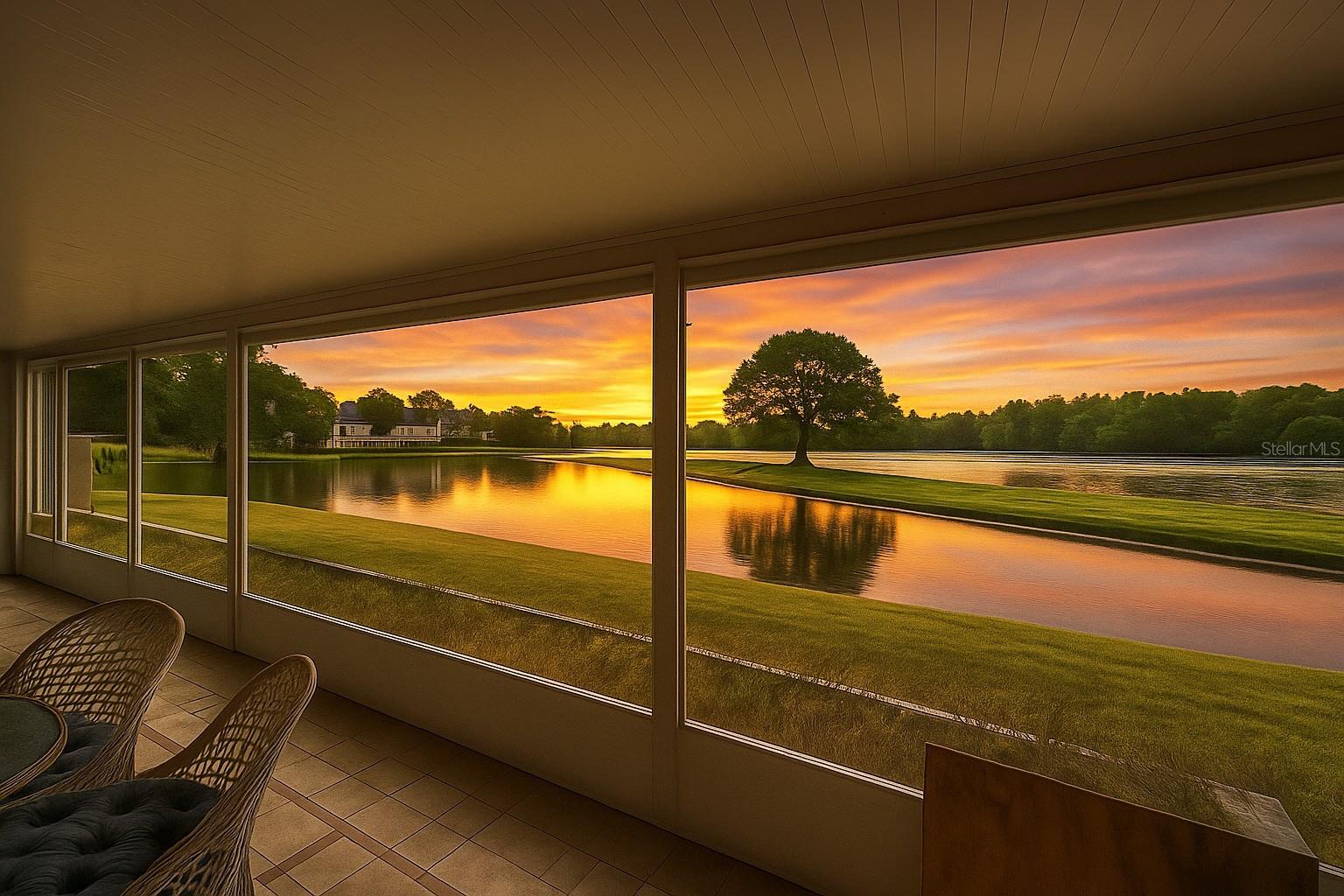 Enjoy gorgeous sunsets that paint the sky over the stunning lake view from the back patio!