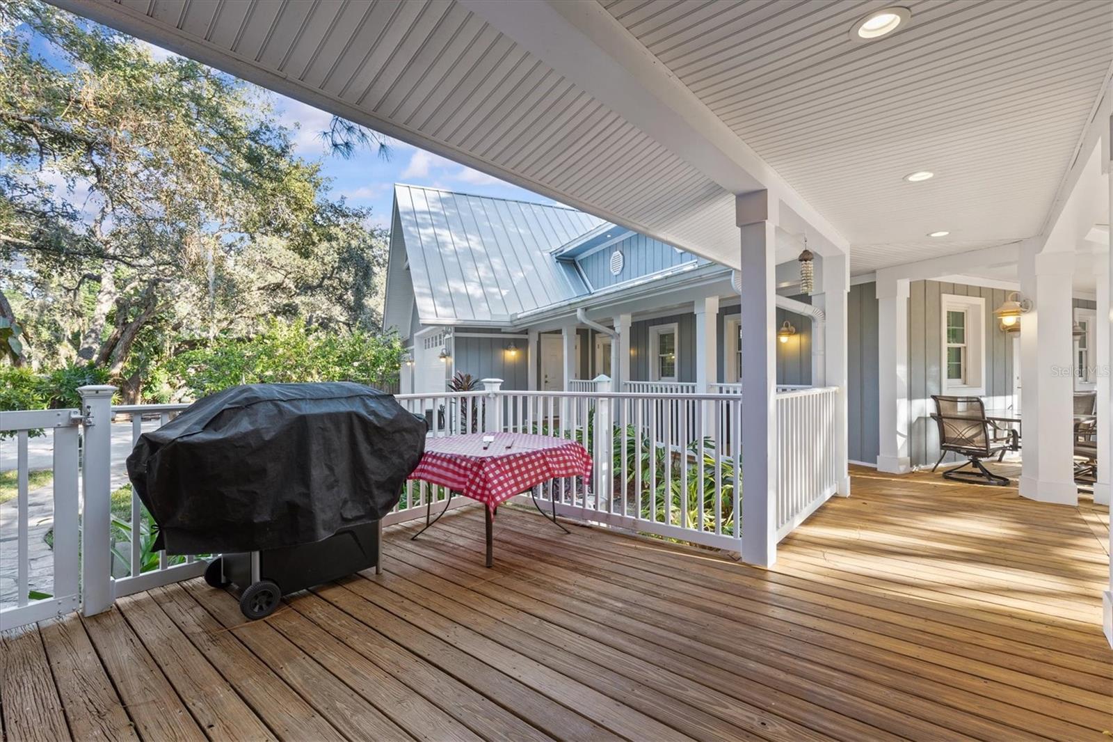 breezeway to the ADU building, garage and workshop