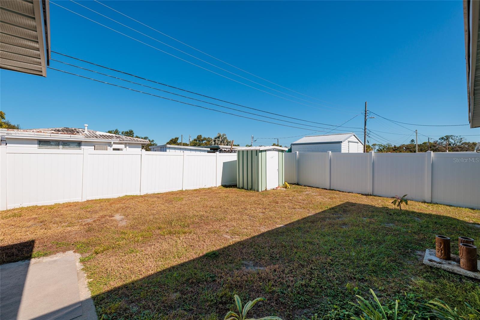 Decent size shed for storage.