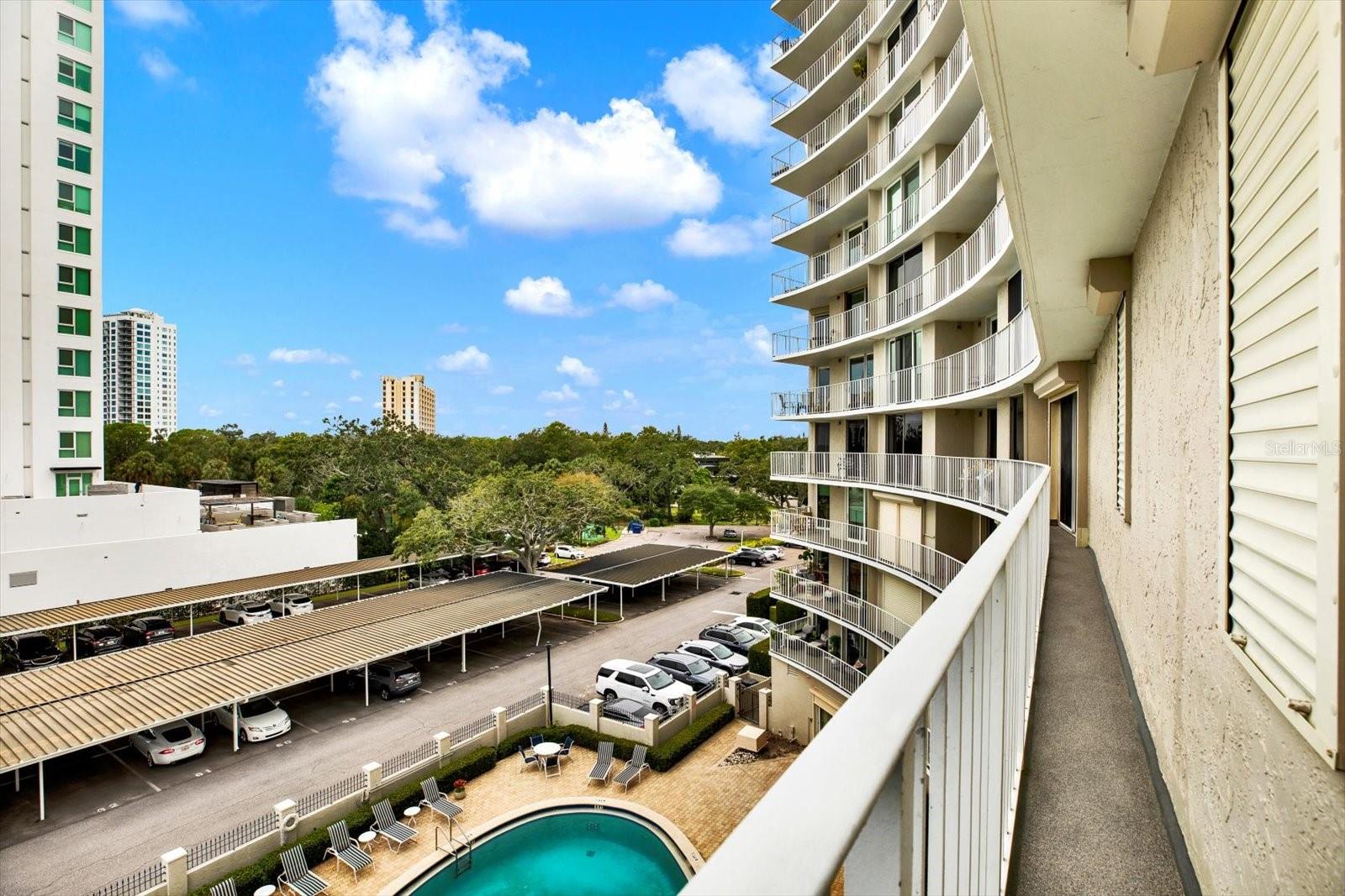 Pool view from the second bedroom.
