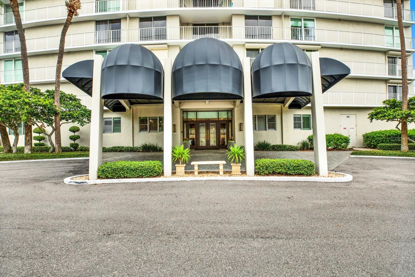 Building entrance. Entry requires a key fob.