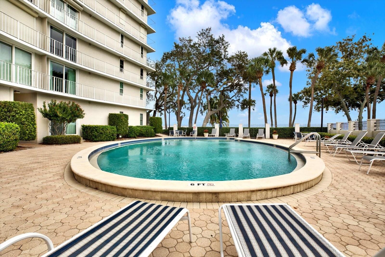 Pool is accessible from the club room.