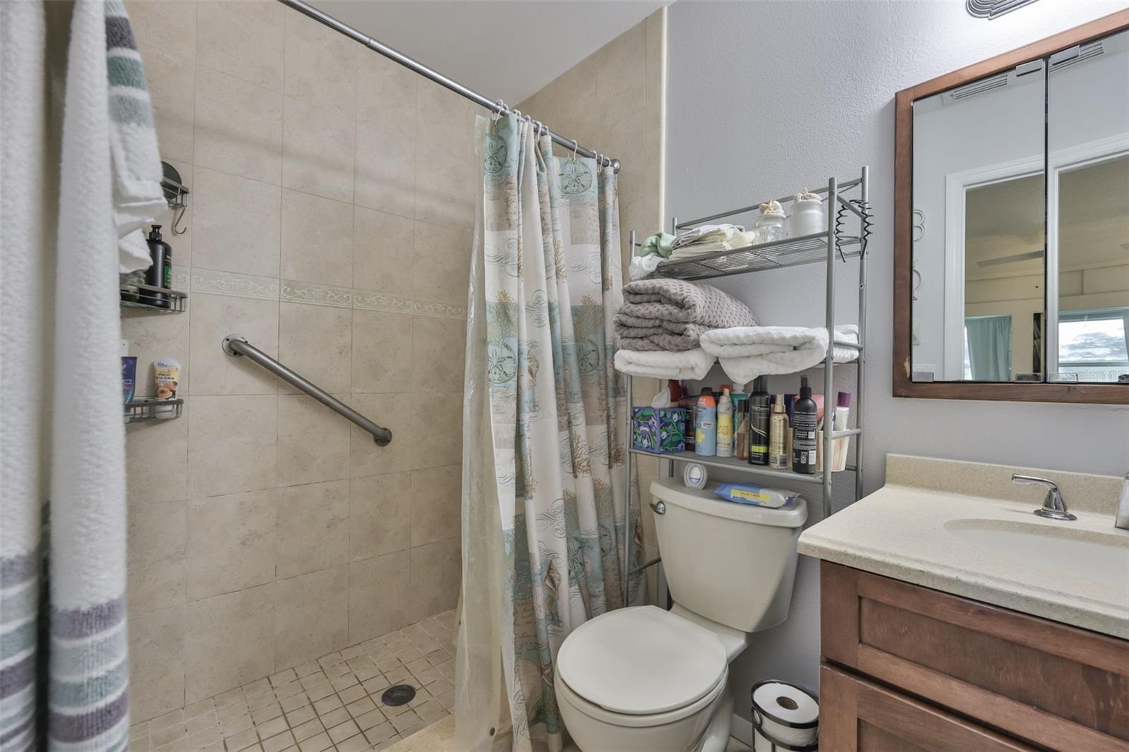 Primary Bathroom with Tile Shower