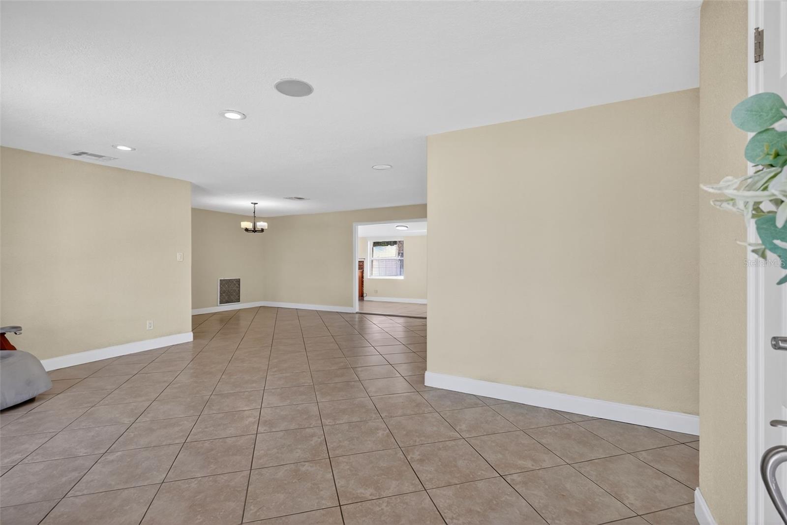 The living room is open to the large living area