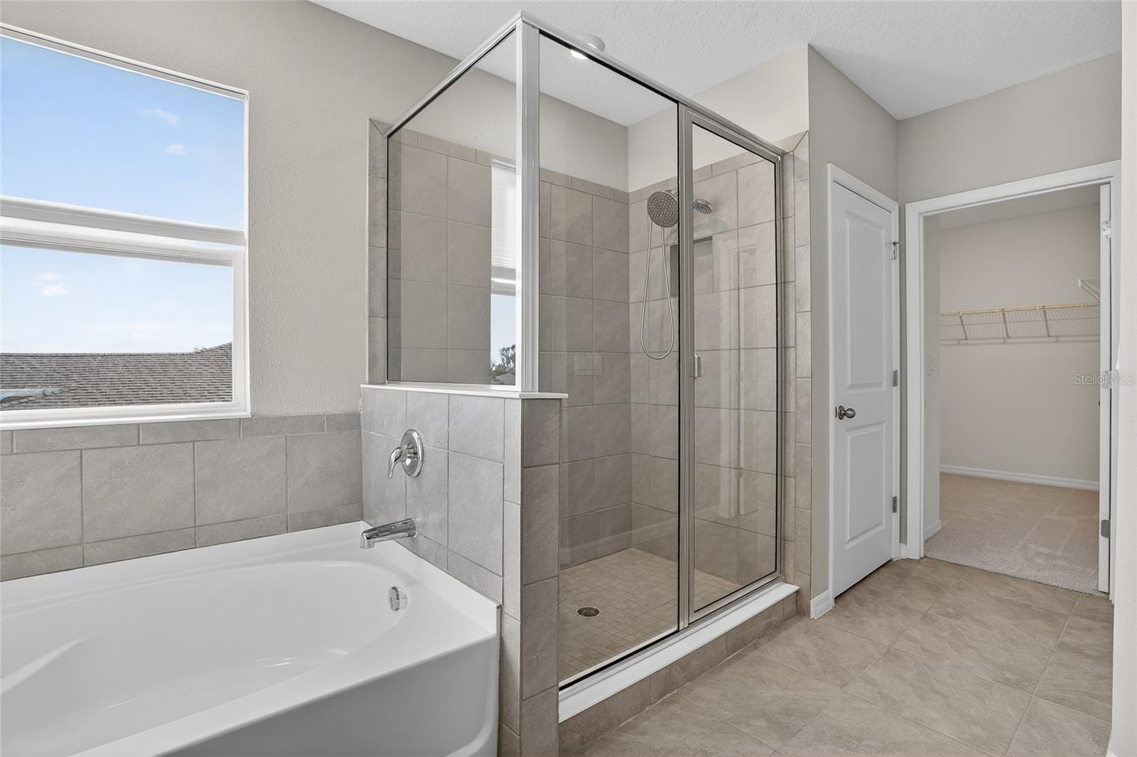 separate tub and walk in shower
