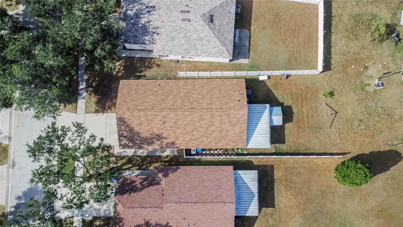 Aerial Top View of house.