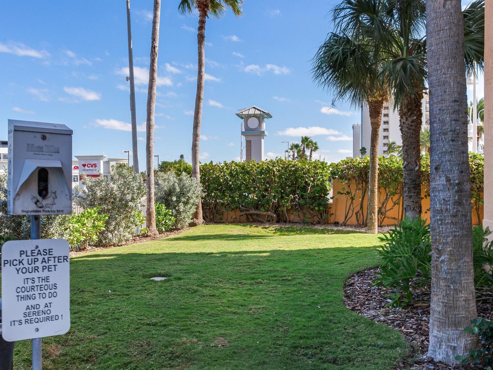 Dog Run with pet station on southside of building