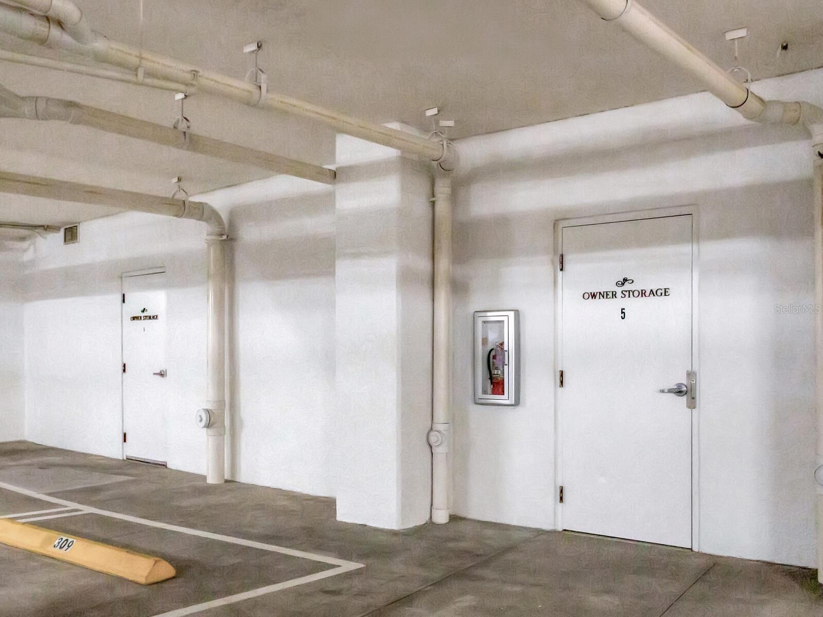 Private storage on secured garage level