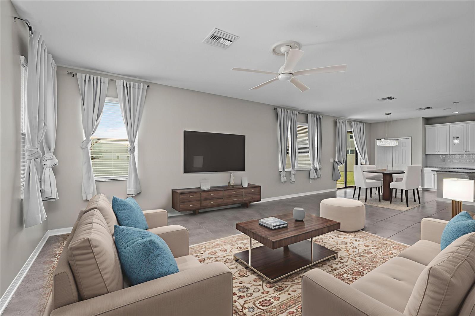 Virtually Staged Family room