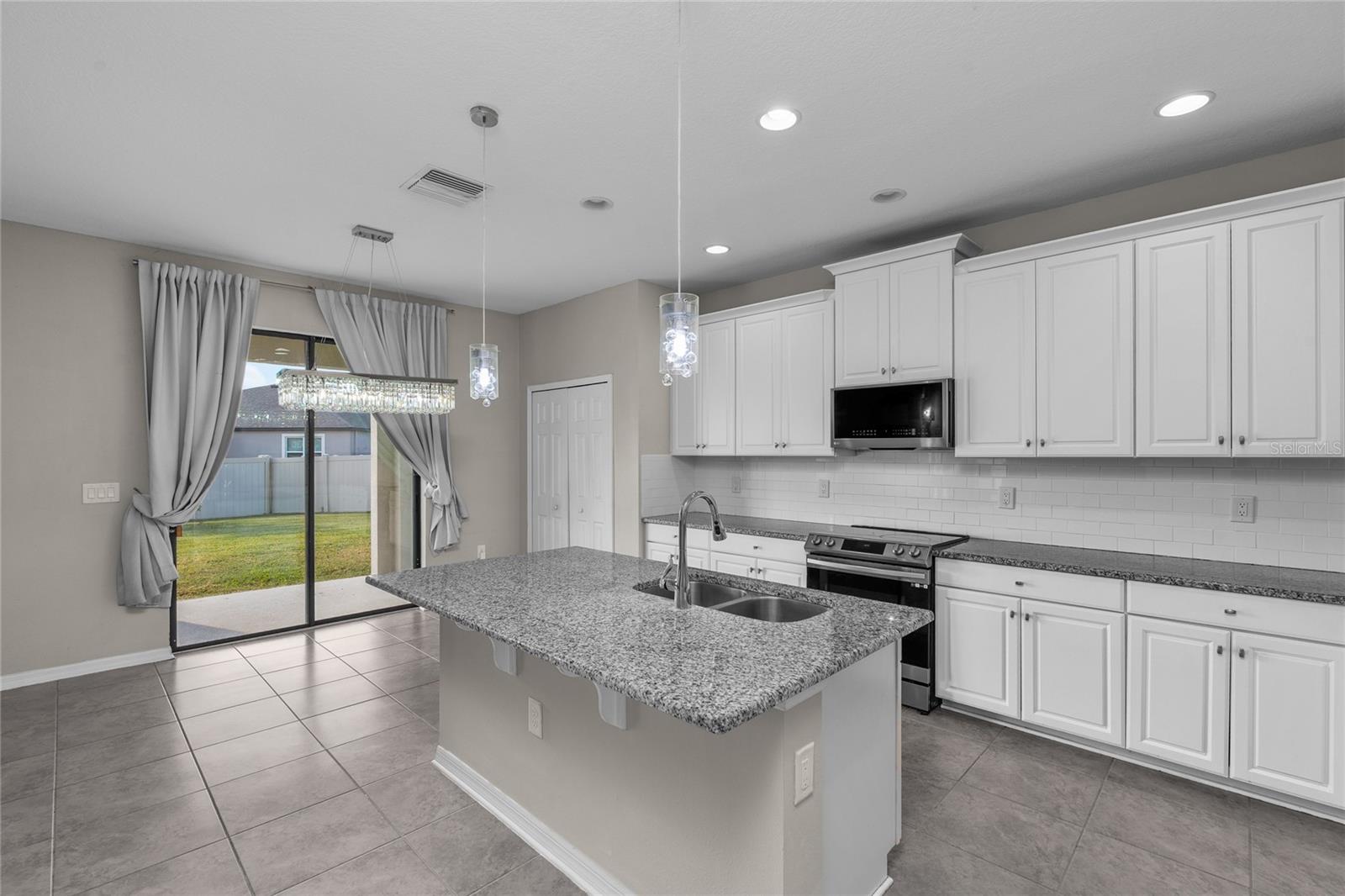 Kitchen with stainless steel appliances!