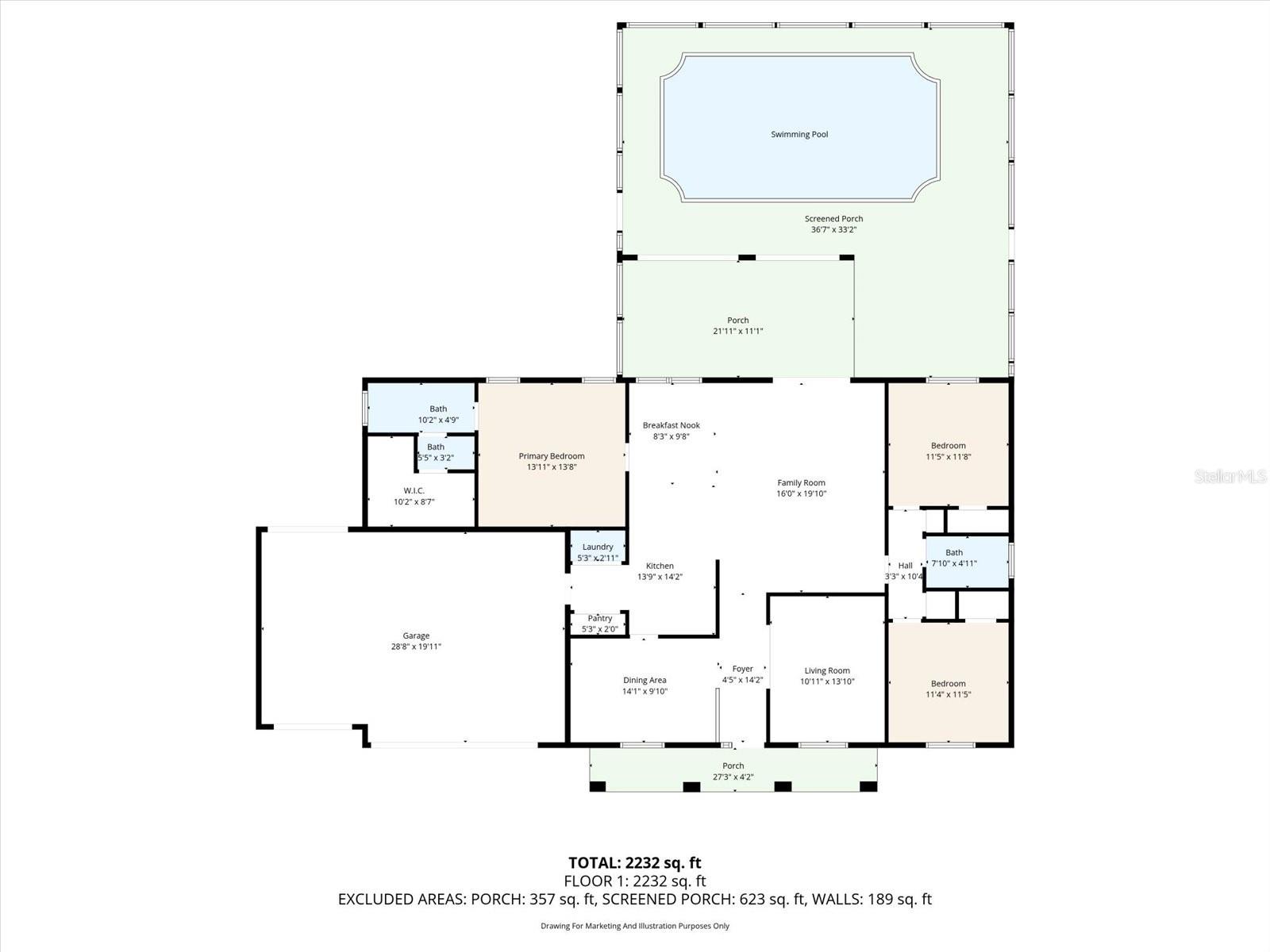 Floor plan is provided as a courtesy estimate and was created by walk-through floor plan camera software. All room sizes are believed to be accurate but may not be relied upon and must be verified.