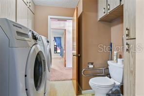1/2 bath in laundry rm