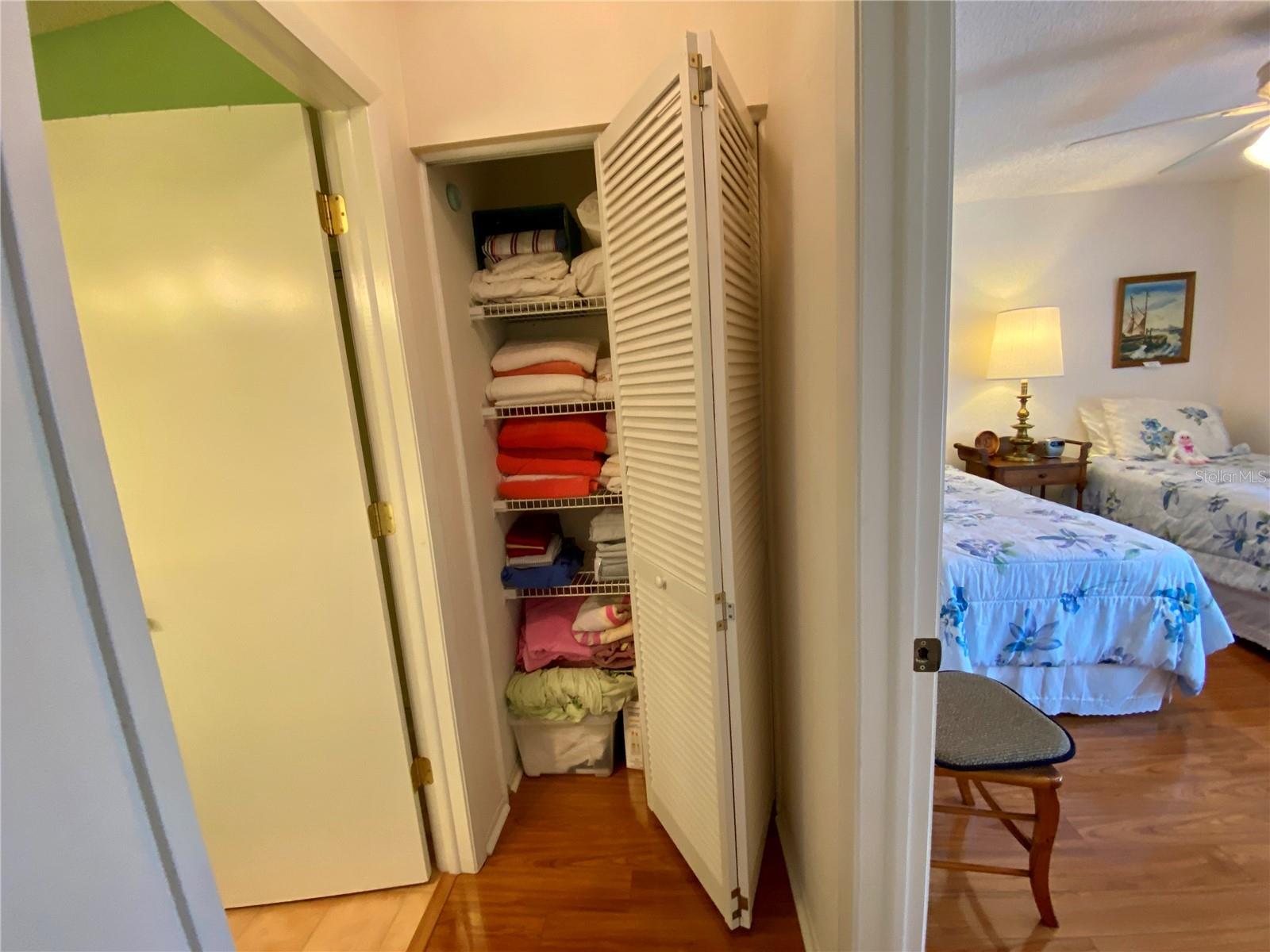 convenient linen closet
