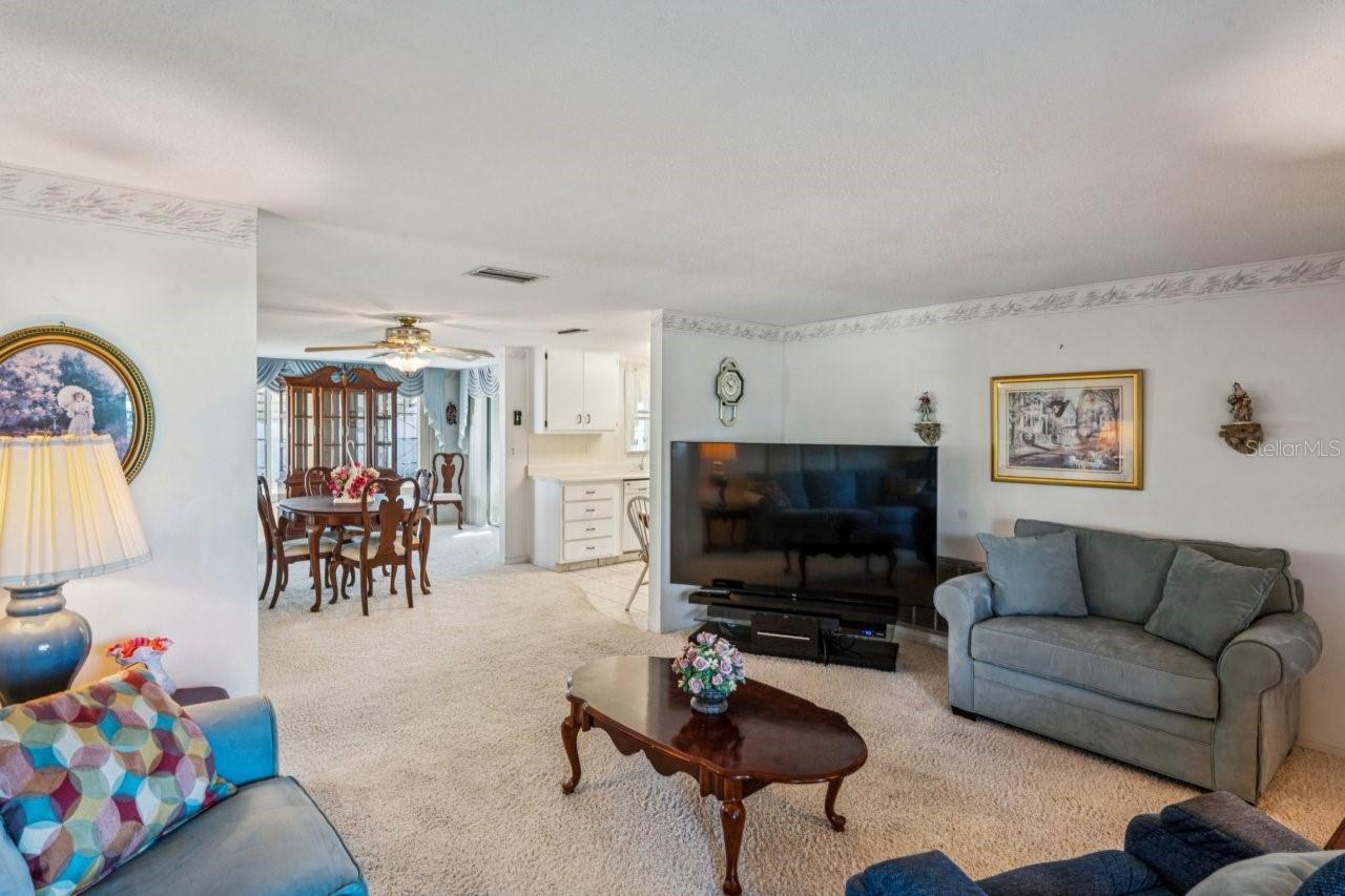 Living room and dining area