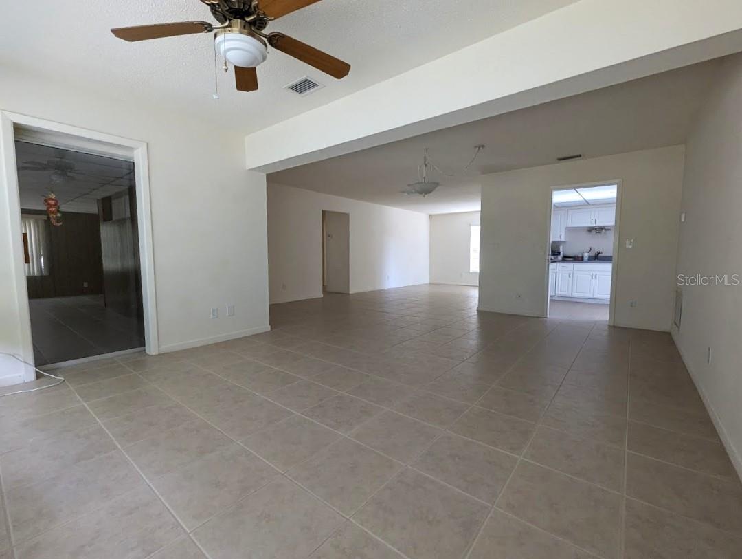 View of Florida room, kitchen and great room