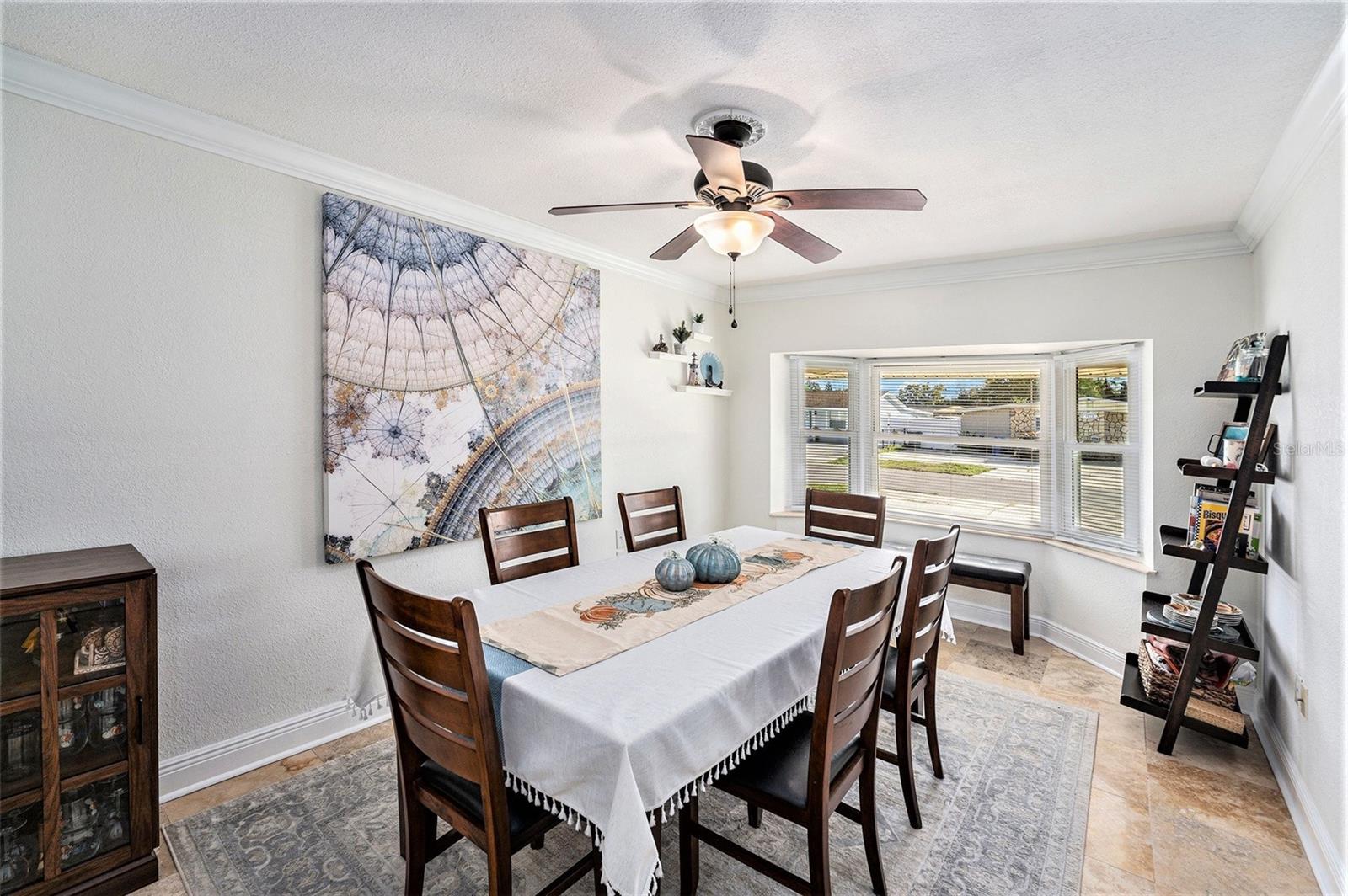 Dedicated dining room is off the living room.