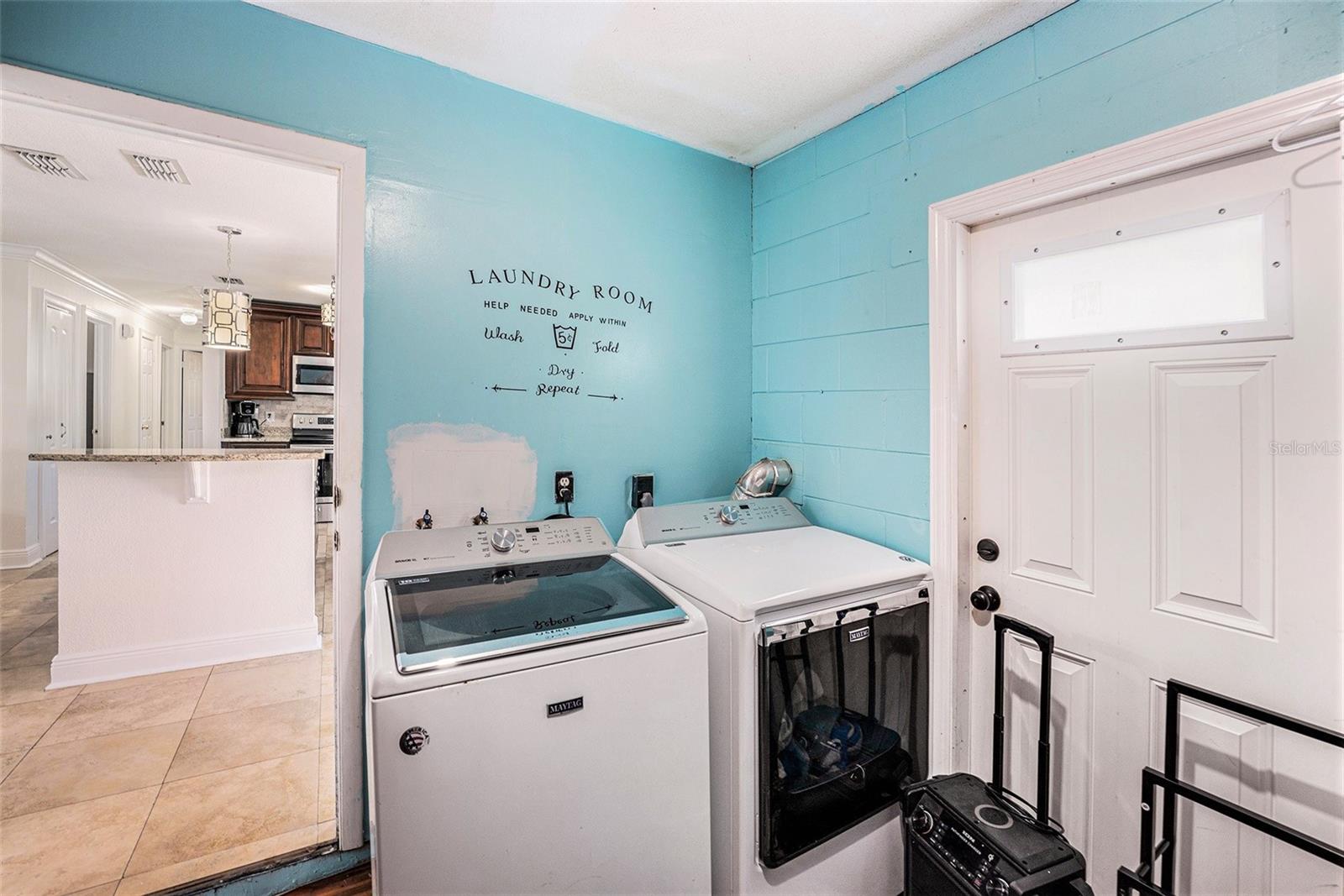Dedicated laundry room.