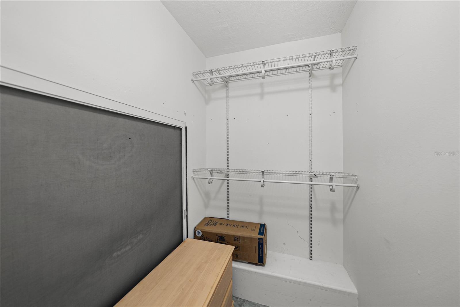 Guest Bedroom Walk-In Closet (screen is for primary bedroom window)