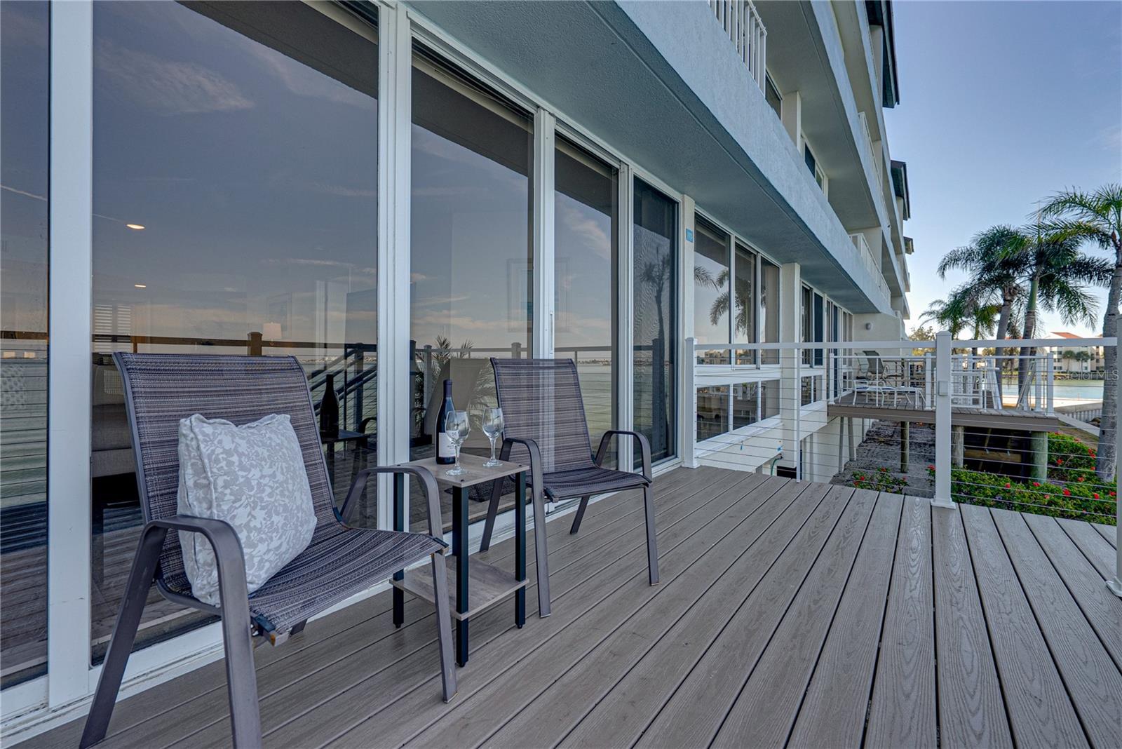 1st floor deck elevated off ground level