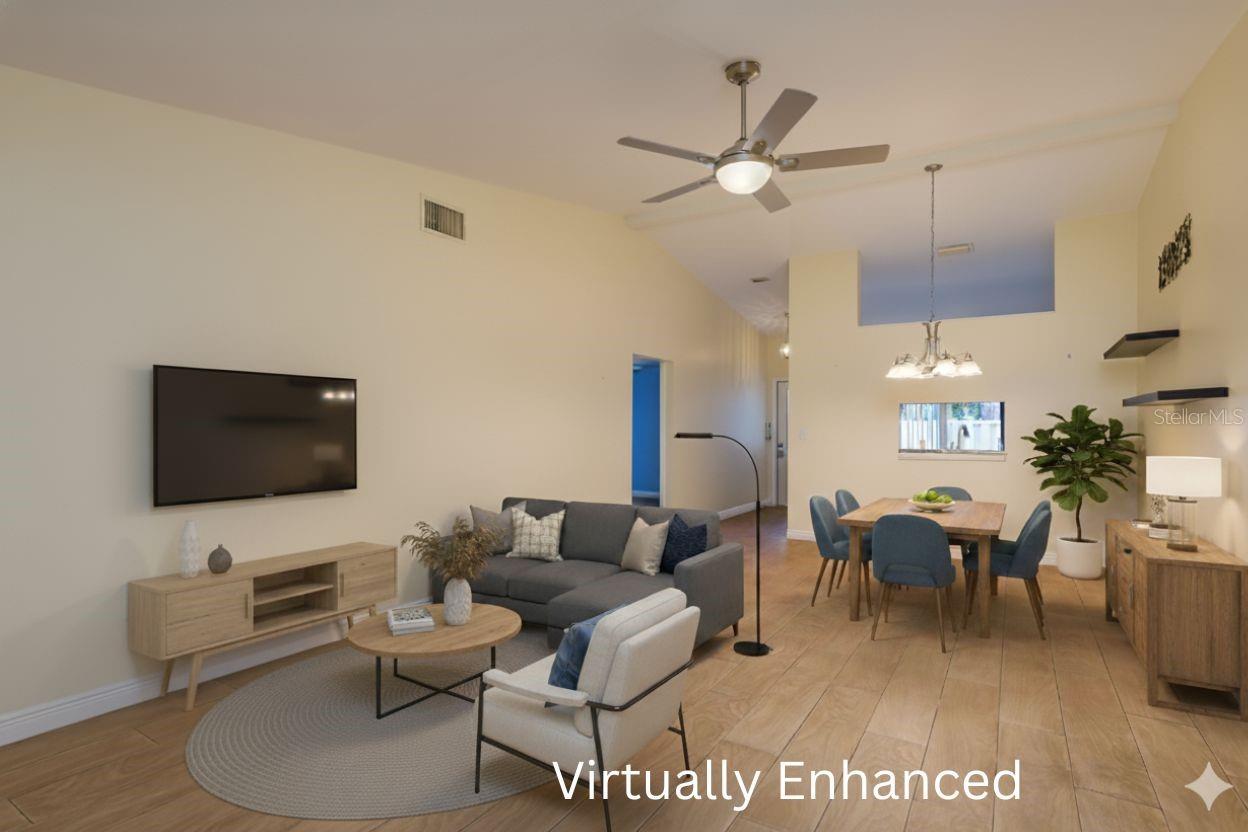 Living & Dining Room - Virtually Enhanced