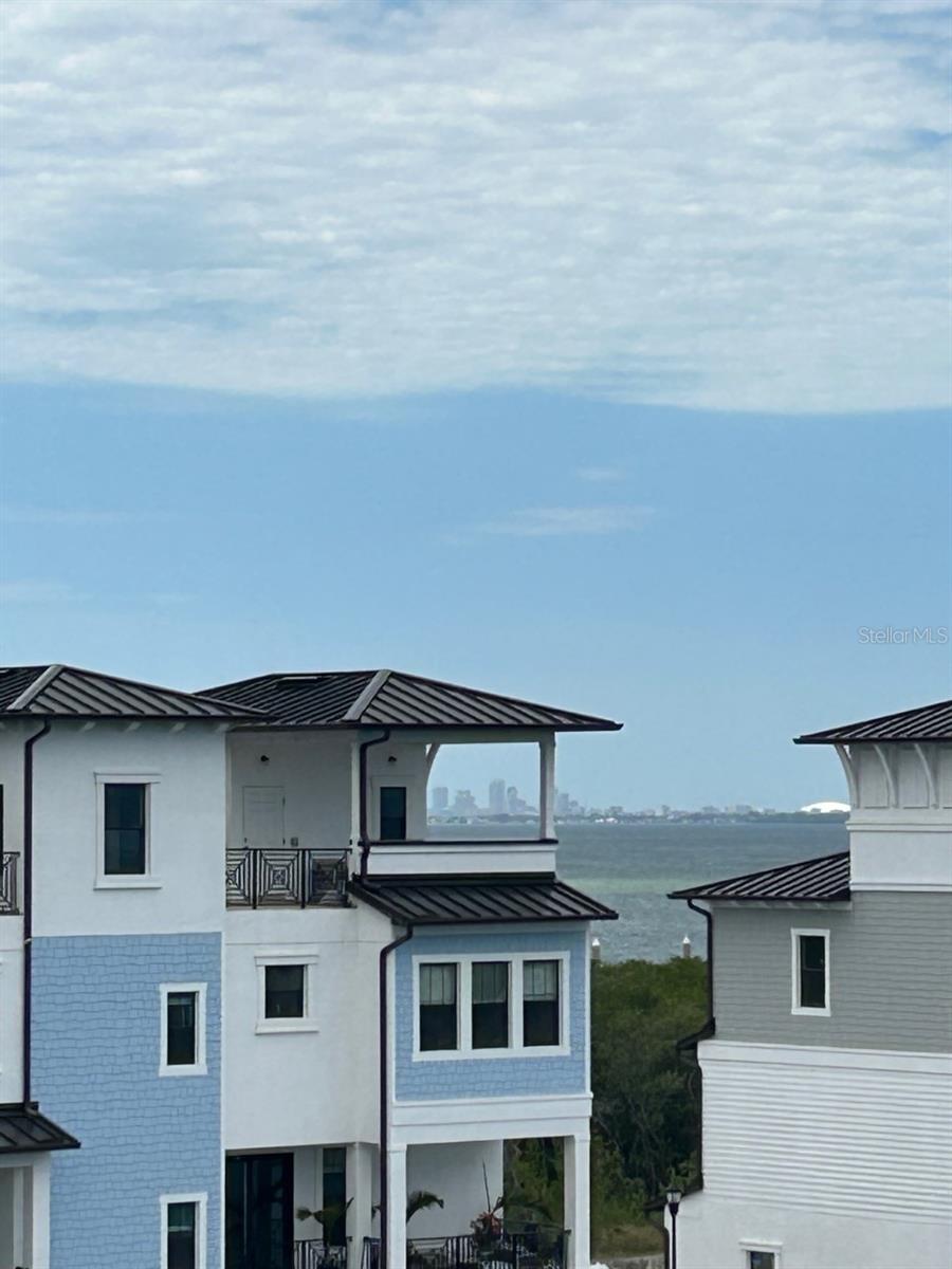 Breathtaking waterfront views of St. Petersburg from the rooftop balcony.
