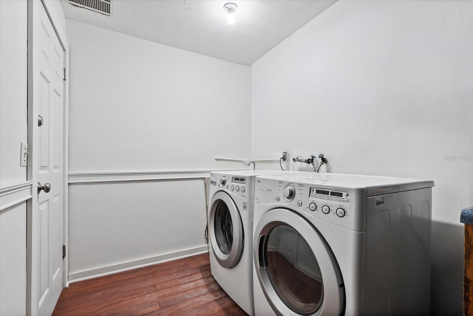Laundry area in garage