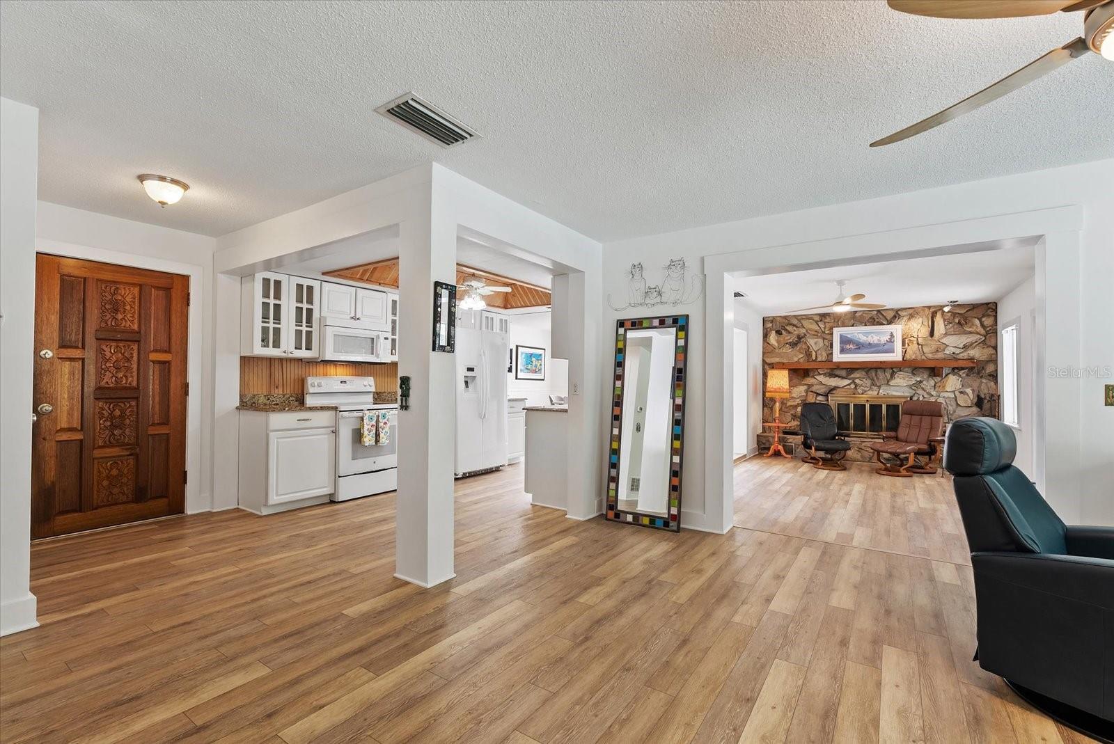 Living Room to Family Room/Kitchen