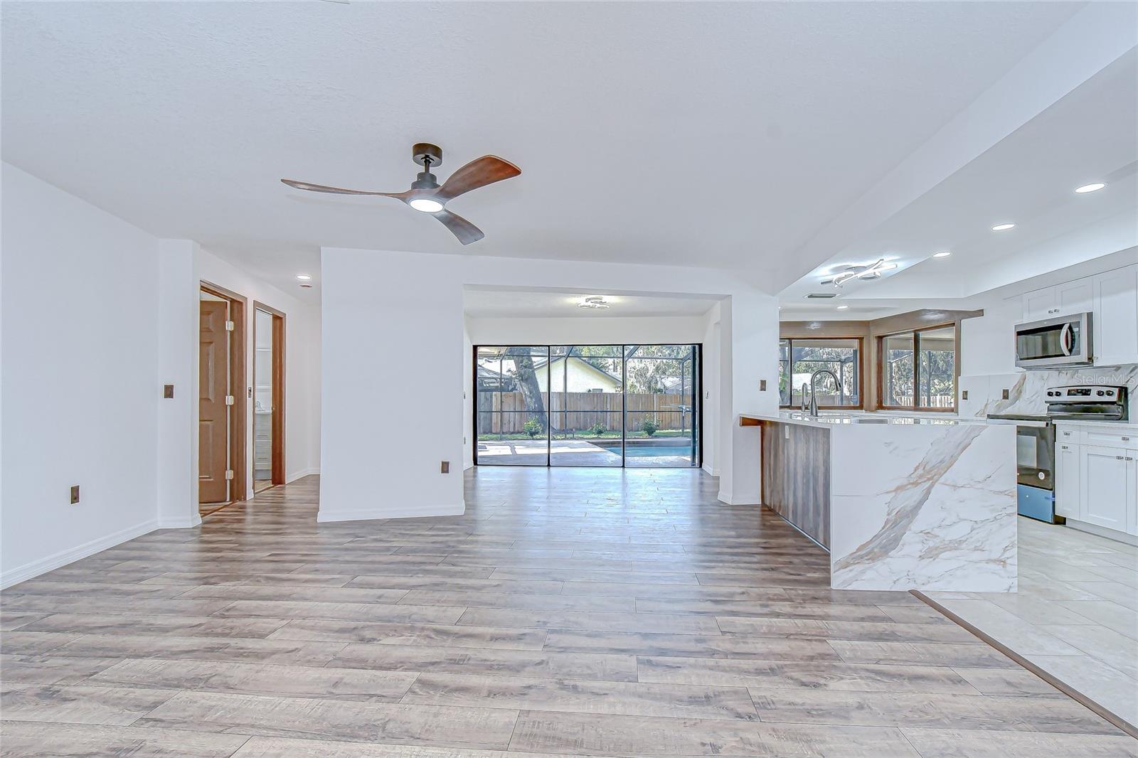 Seamless kitchen and family room connection!