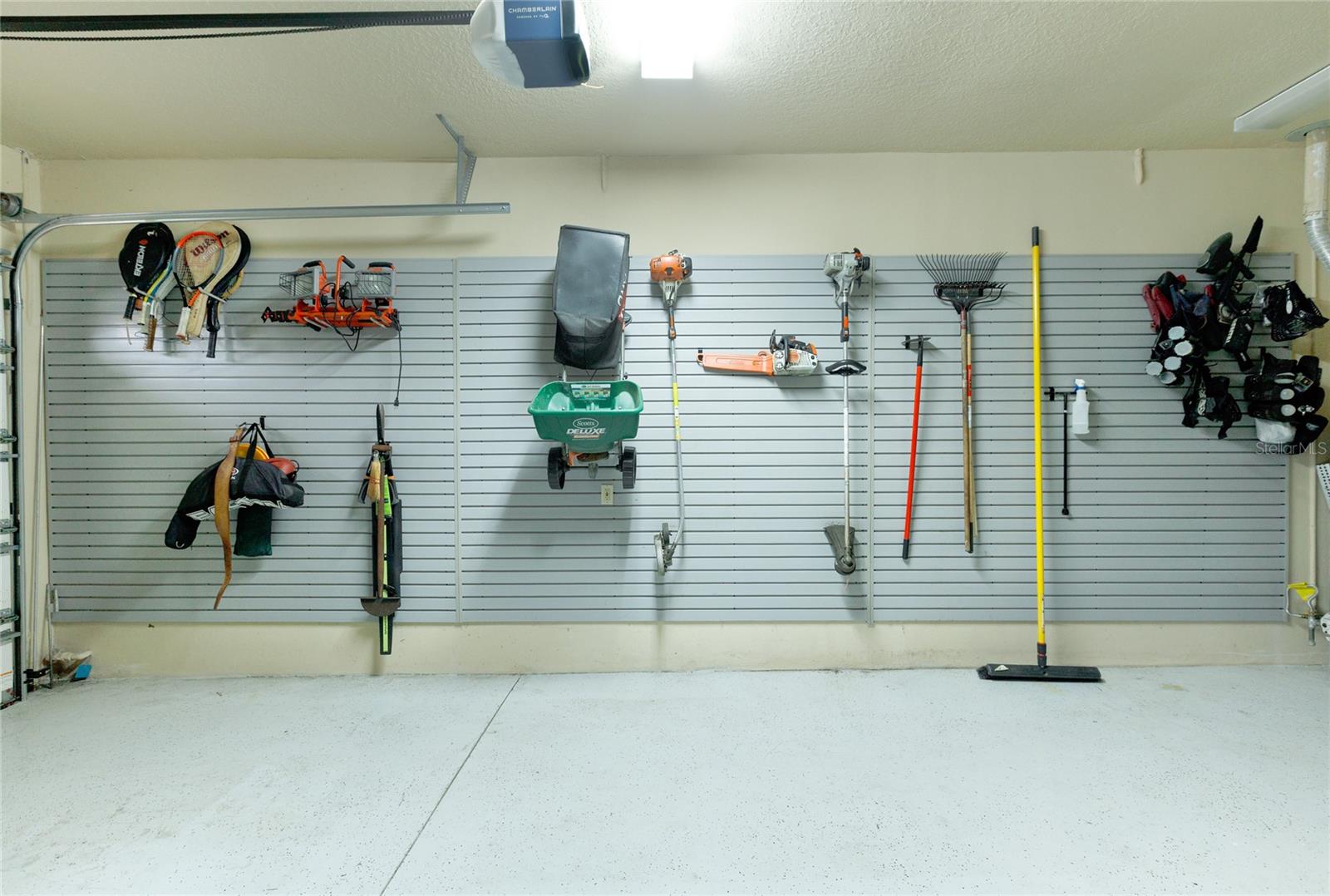 Wall slats in 3 car garage