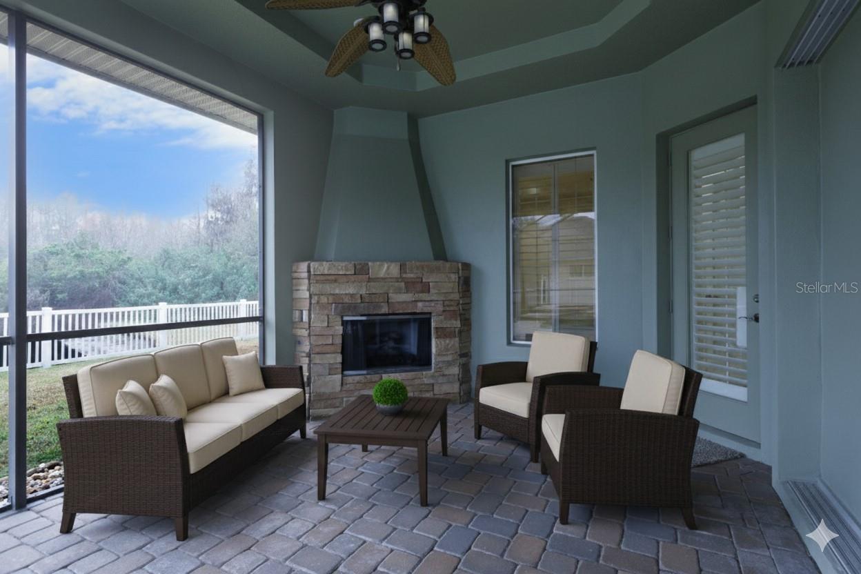 Lanai 2 with gas fireplace