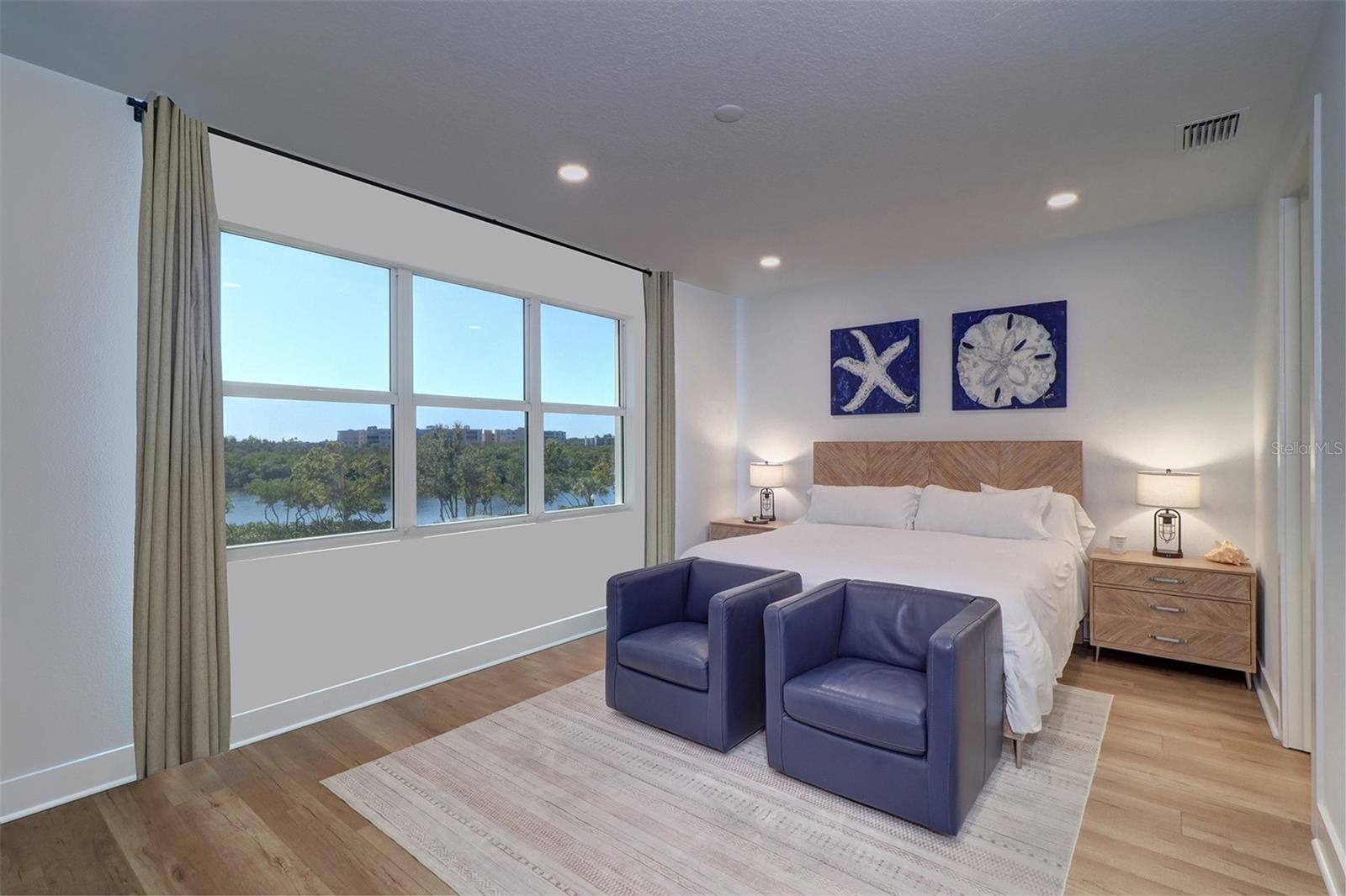 Primary Bedroom with water views