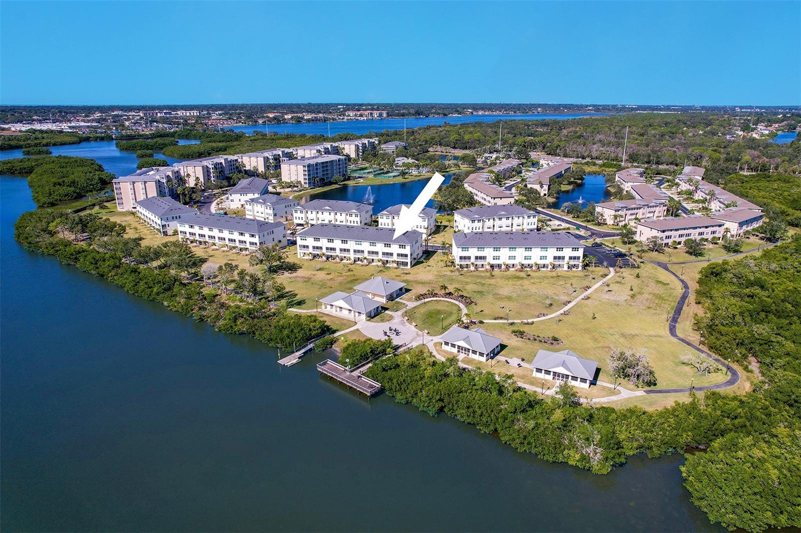Aerial view of neighborhood
