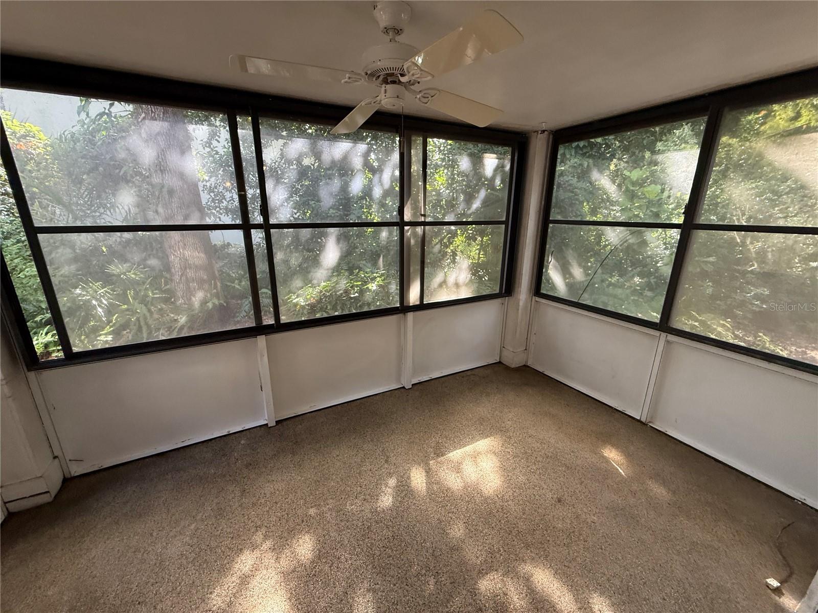 Enclosed rear porch off the living room