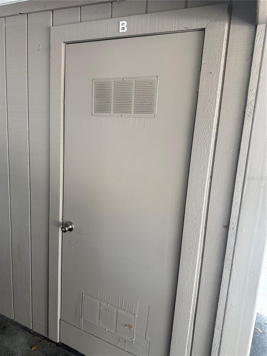 Assigned storage room under carport