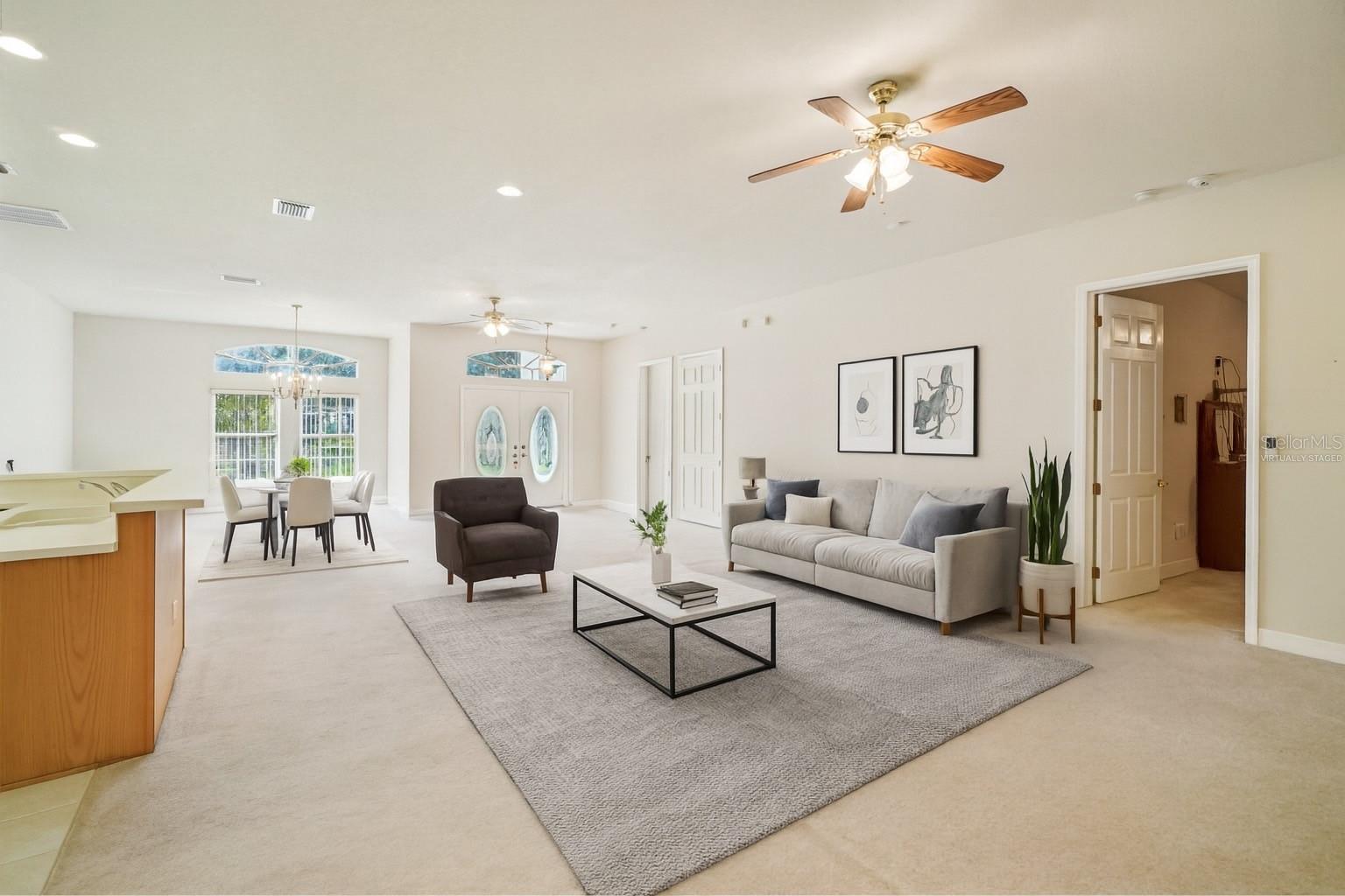 Virtually staged Living Room