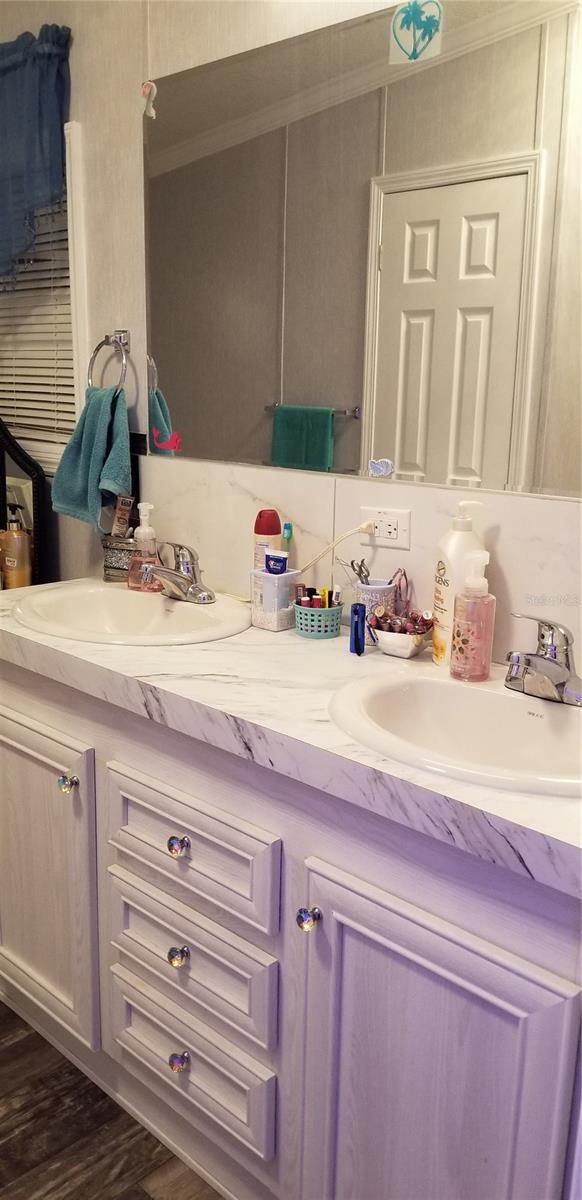 Master bathroom with double sinks