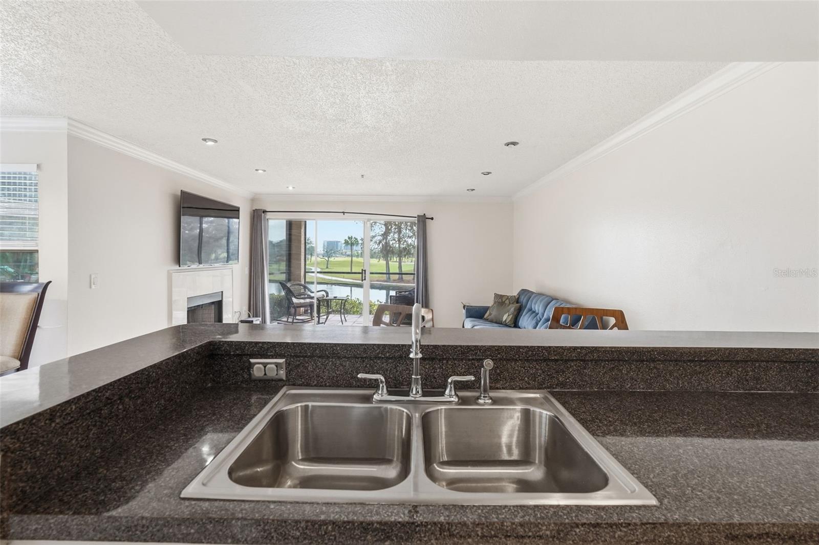 Kitchen with Pond View