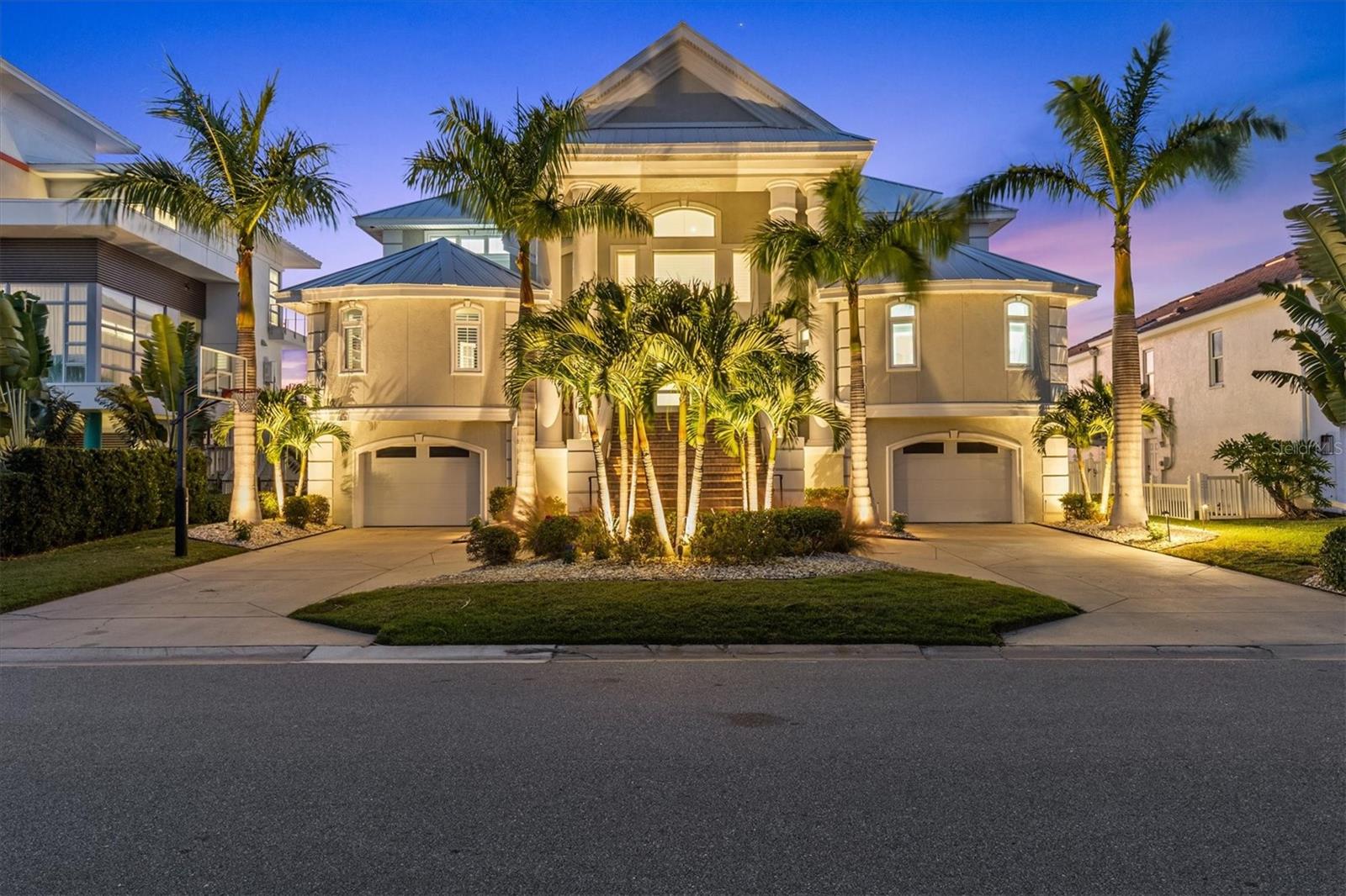 Exterior front, twilight